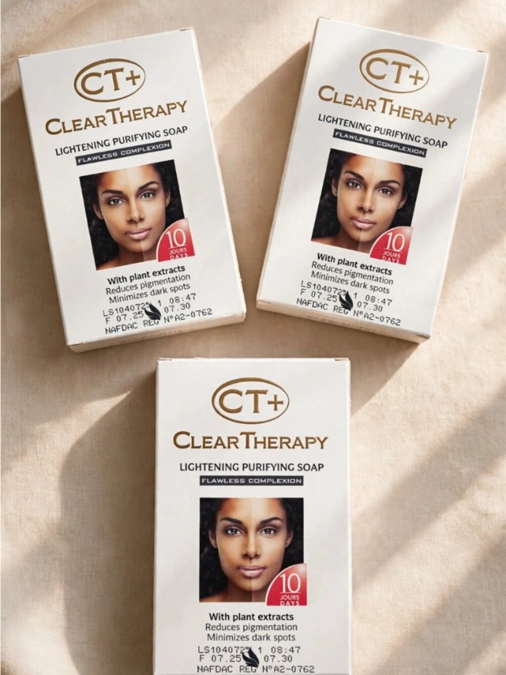 CT+ Clear Therapy Soap TRIO 175g x3 - 3 Pack - Lightening Purifying Soap -Carro
